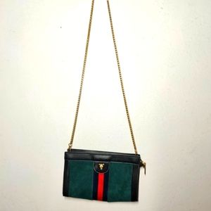 💚 Green suede and "leather" bag